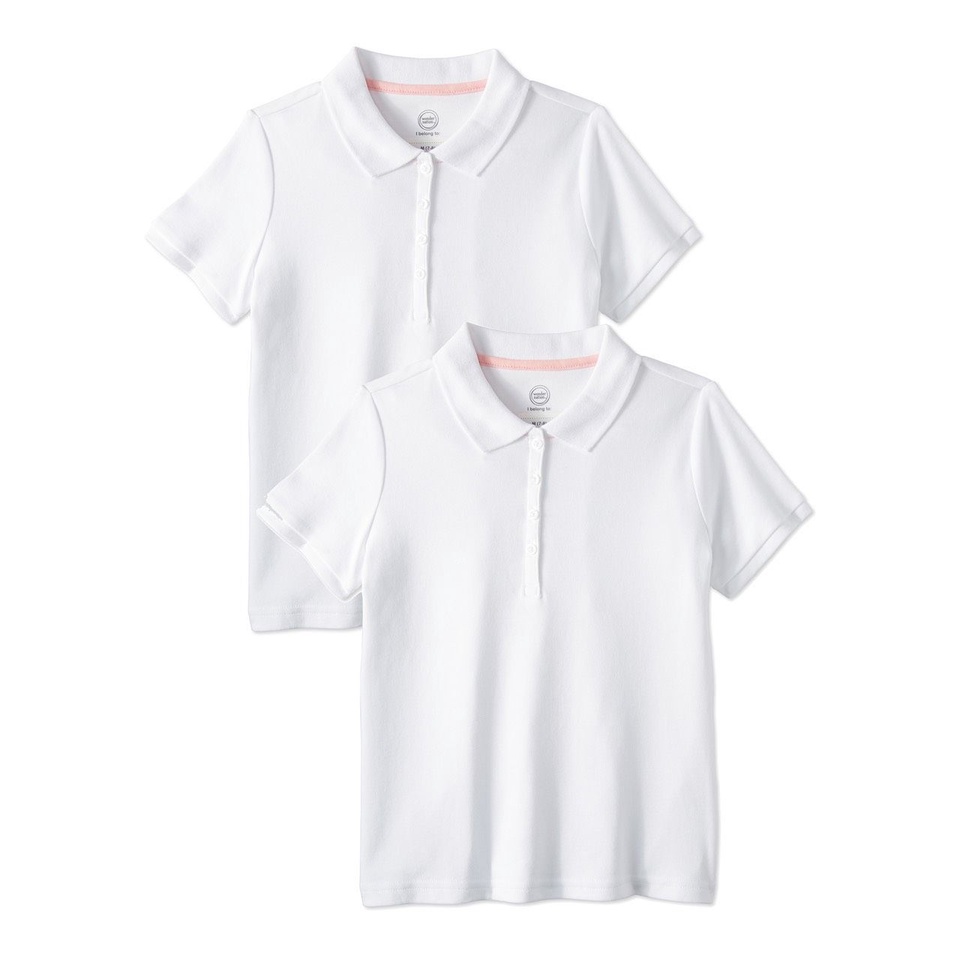 Áo Polo Wonder trắng cổ viền hồng (từ 17-65kg)