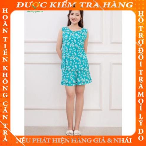 Bộ lanh mặc nhà quần đùi áo sát nách nữ B02.2108 - Thời Trang Gia Đình VT qdung