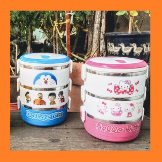 Hộp đựng cơm Kitty Inox 3 tầng - camen cặp lồng Doraemon Inox 4 ngăn hoạt hình