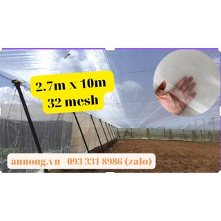 Khổ 2.7m x 10m lưới trồng rau chống côn trùng