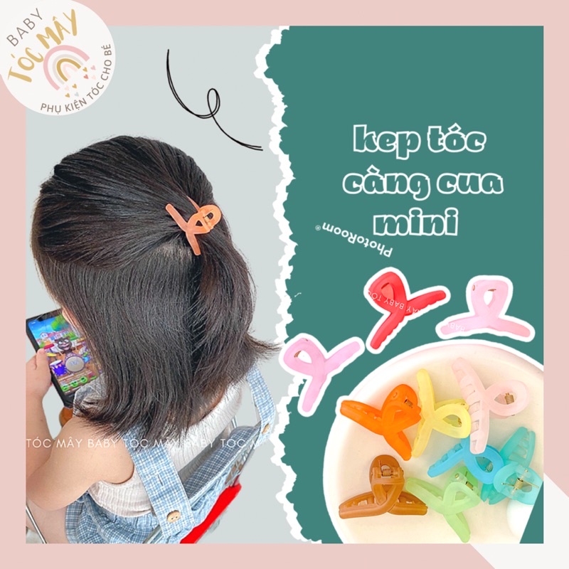 Kẹp tóc càng cua mini cho bé gái màu kẹo ngọt cute đáng yêu dễ thương