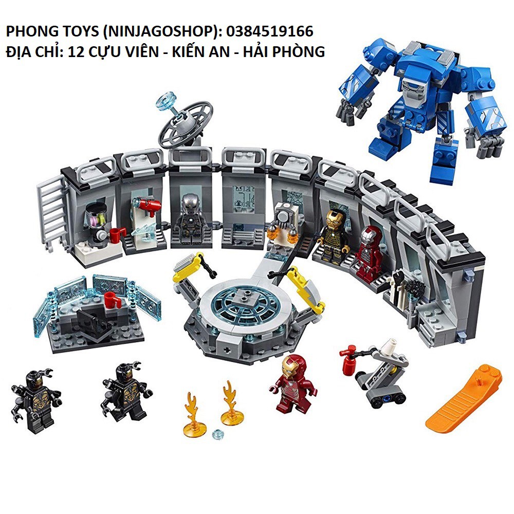 Lắp ráp xếp hình siêu anh hùng xs4017: Phòng Chứa Giáp Của Người sắt Iron Man