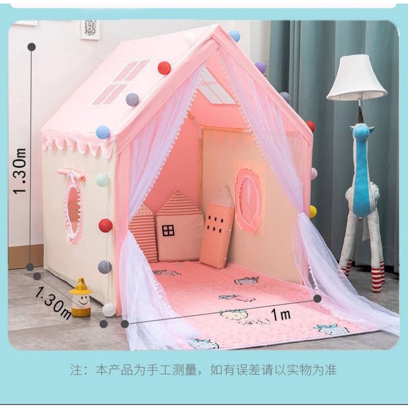 Lều công chúa/ hoàng tử vải Cavas cao cấp, khung gỗ chắc chắn - ngôi nhà riêng lý tưởng