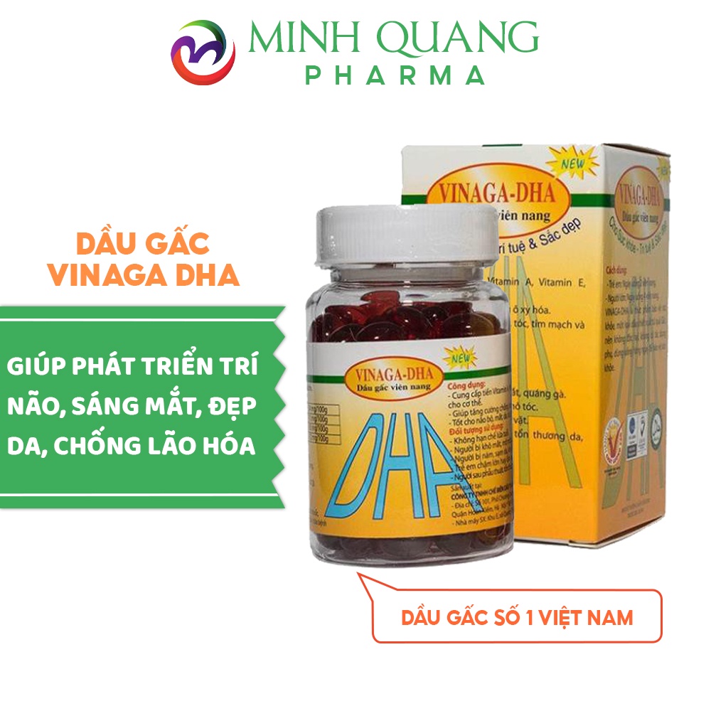 Dầu gấc VINAGA DHA phát triển trí não, sáng mắt, đẹp da chống lão hóa hộp 100 viên