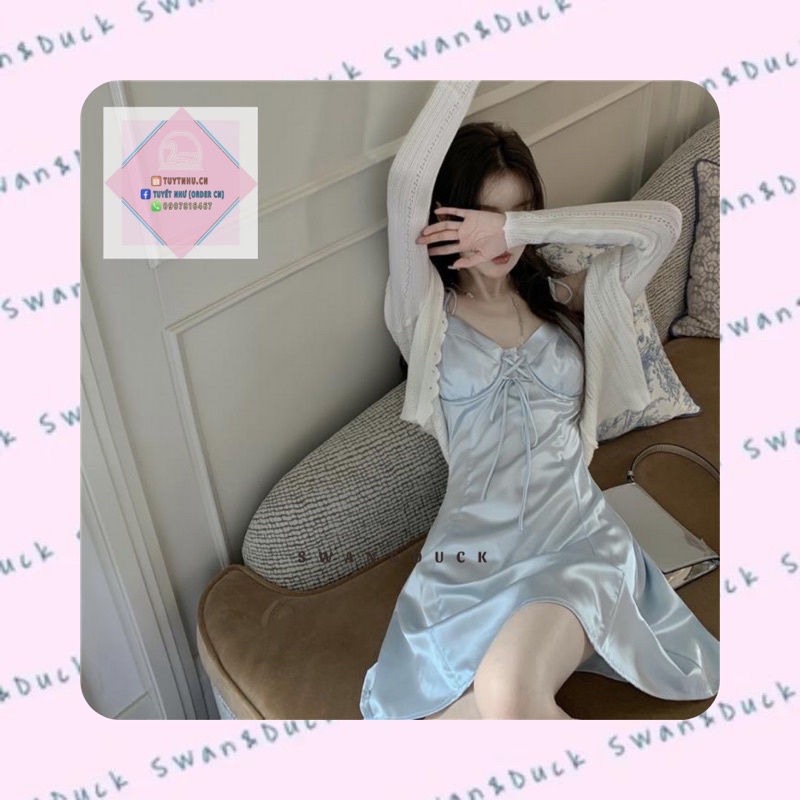 Đầm satin phi bóng gợi cảm thích hợp mùa hè