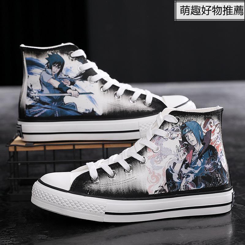✷☍┇Giày vải Canvas in hình Naruto Sasuke cá tính cho cặp đôi