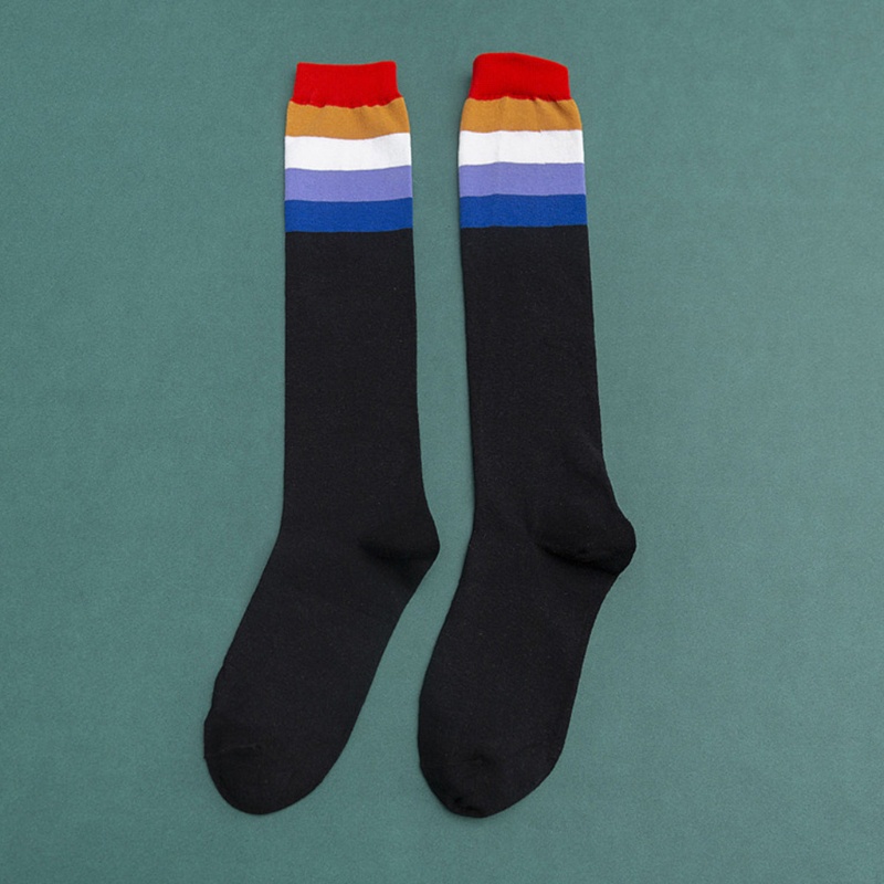 Xiangbao Vớ Thể Thao Dài Đến Đầu Gối Kẻ Sọc Cá Tính Cho Nữ Acce