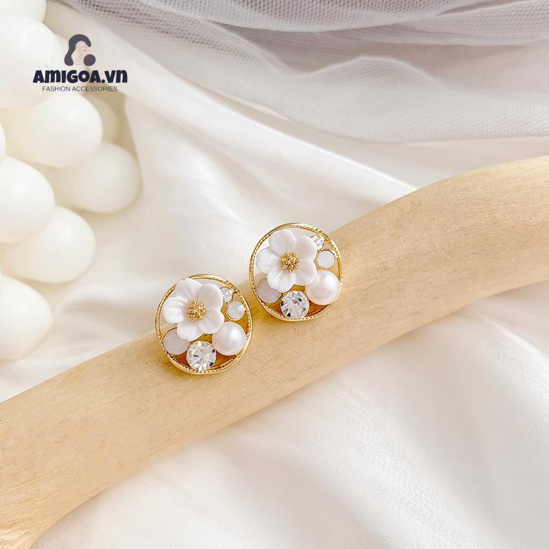 Bông Tai Mạ Bạc Dạng Xỏ Hình Học Cá Tính