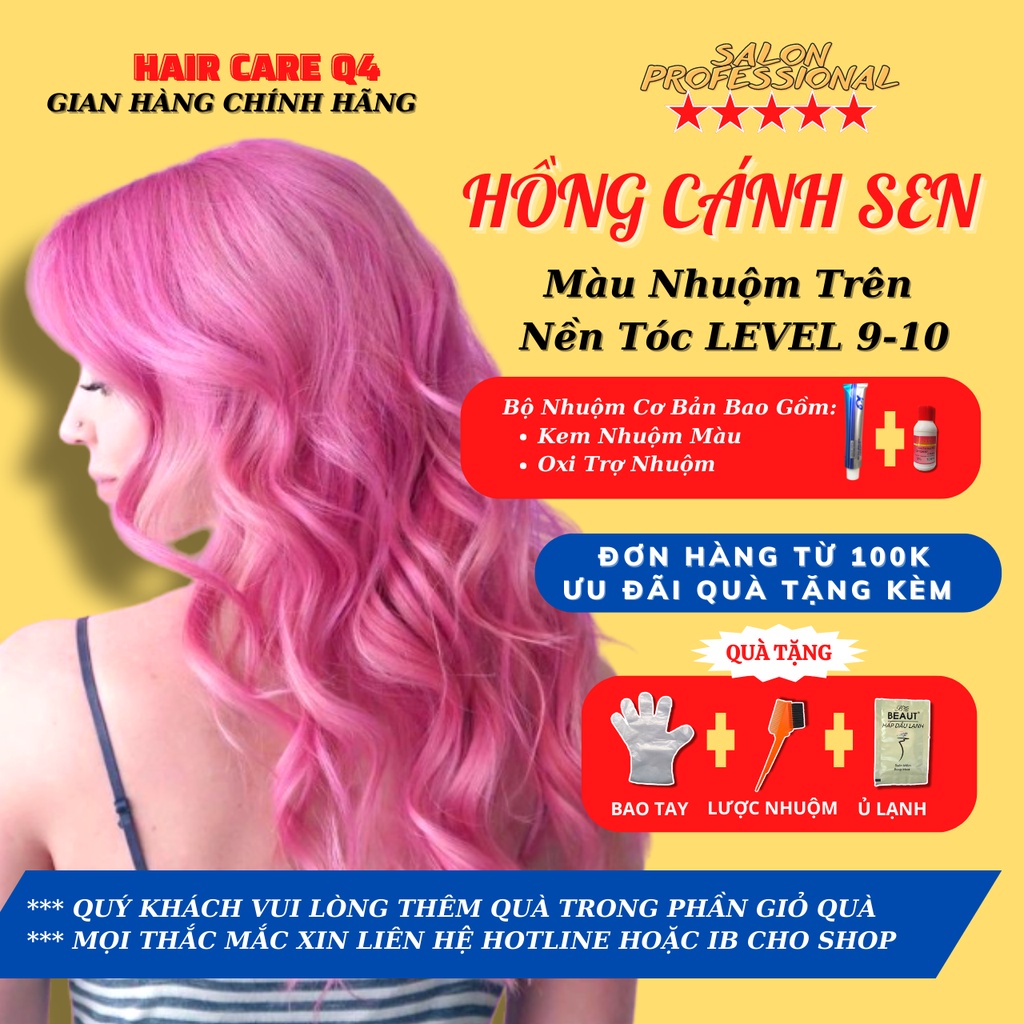 Thuốc Nhuộm Dưỡng Tóc Màu Hồng Cánh Sen, Hồng San Hô, Hồng Son - Hair Care Q4