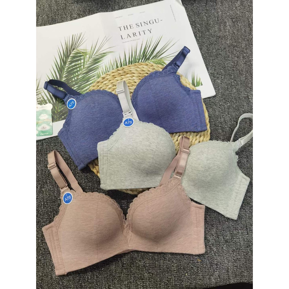 Áo lót nữ cotton siêu nhẹ không gọng mút vừa nâng ngực thoải mái ( V-06A)