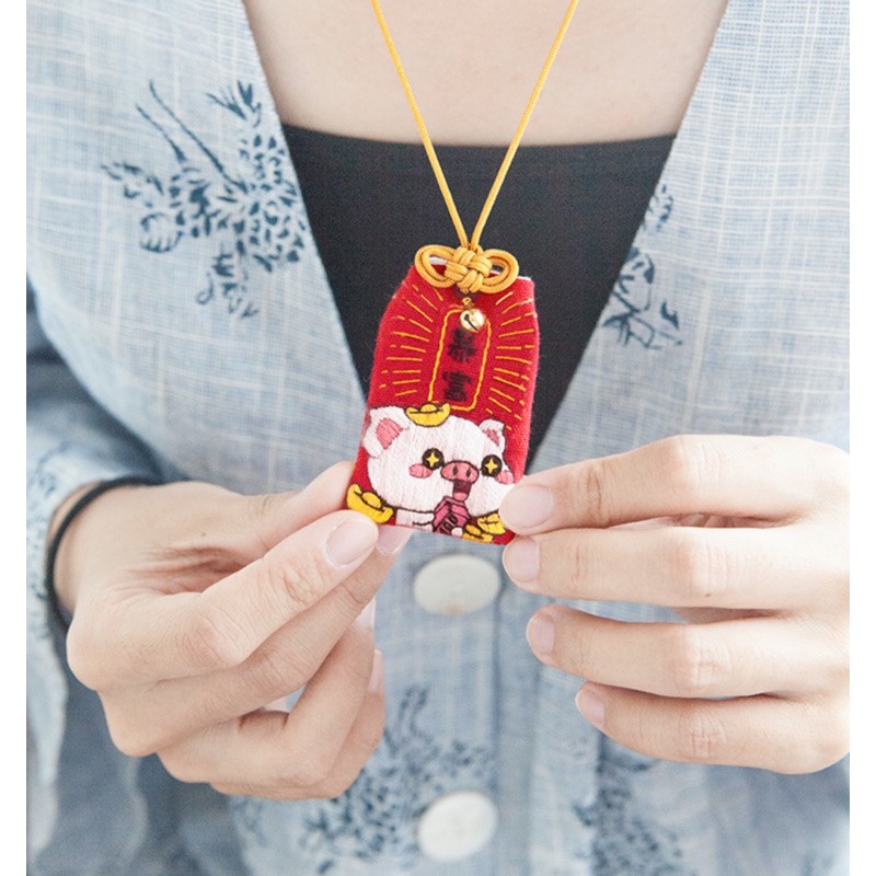 DIY Gói nguyên liệu tự thêu túi thơm Omamori đáng yêu lenmade