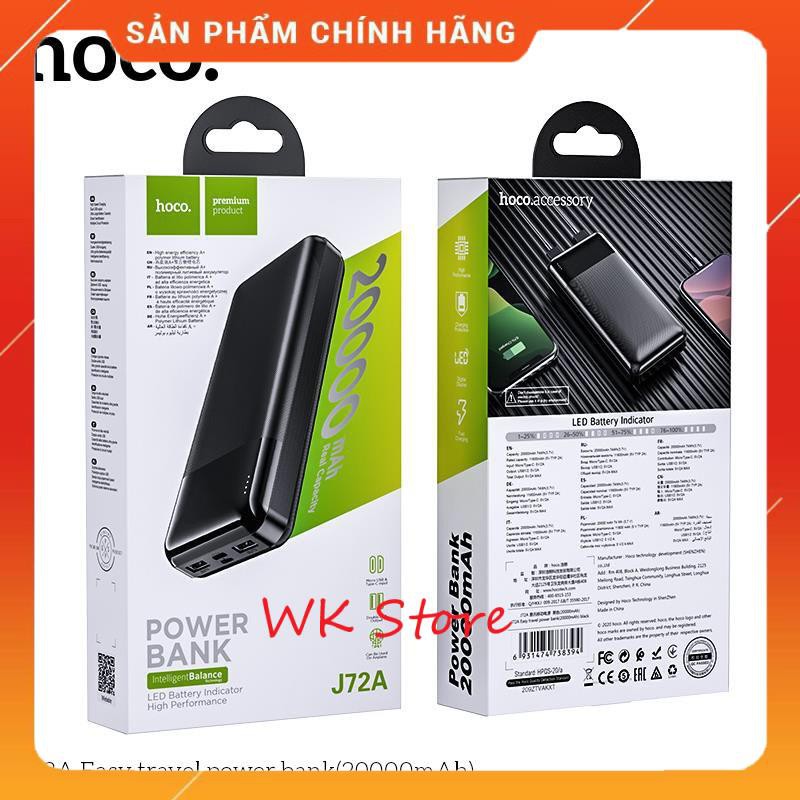 Sạc dự phòng Hoco J72A 20.000 mAh (Hàng chính hãng,BH 1 năm)