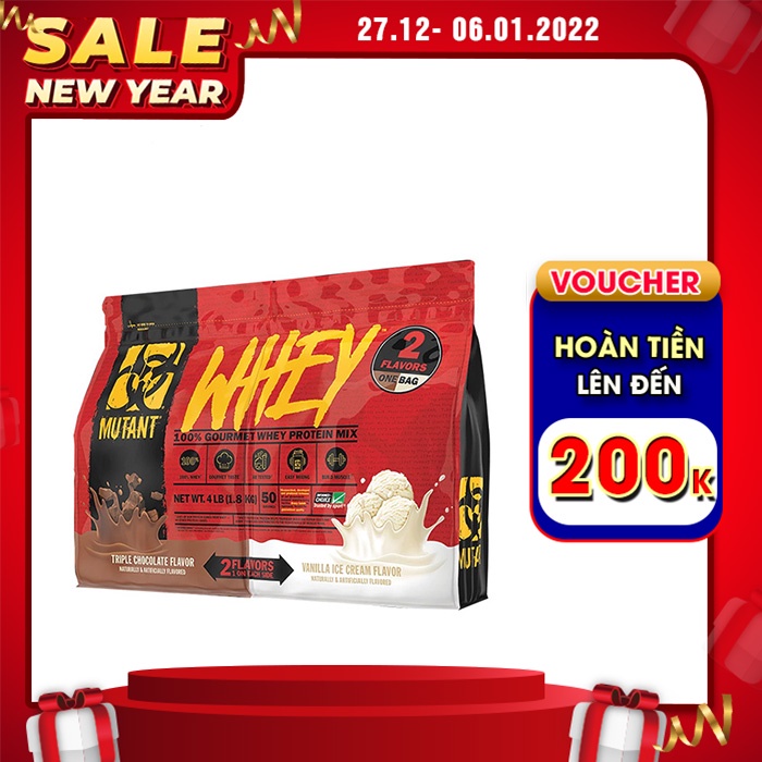 Sữa Tăng Cơ Mutant Whey Protein 4Lbs -1.8kg Phiên Bản 2 Mùi Vị Riêng Biệt