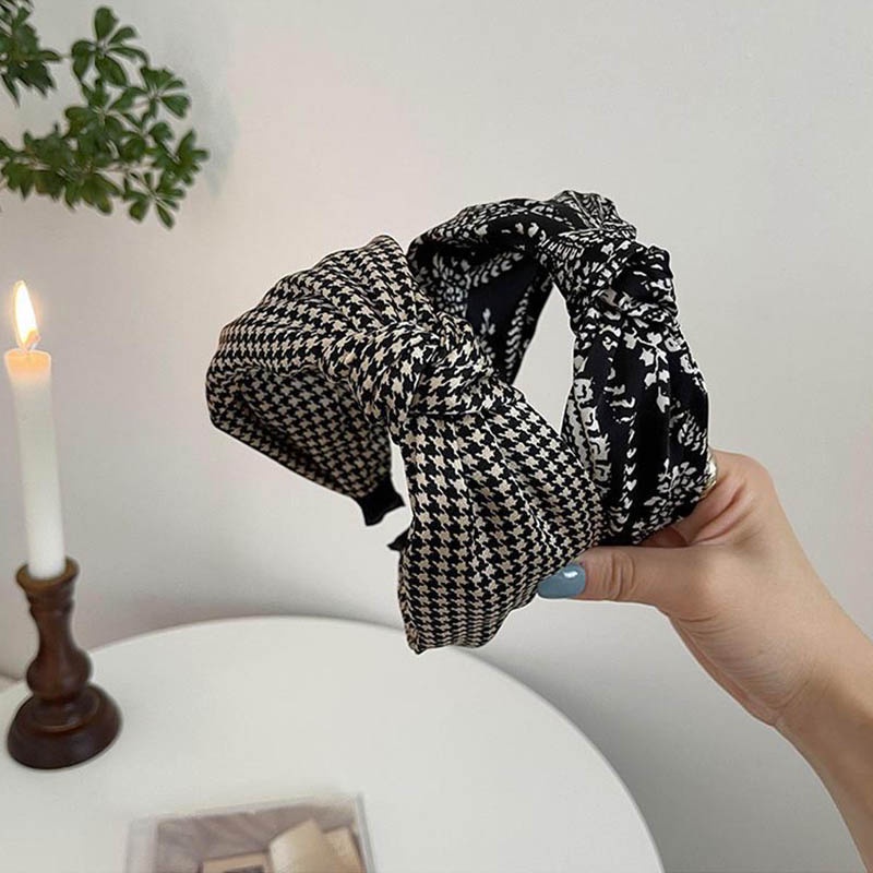 Băng Đô Cài Tóc Thắt Nút Họa Tiết Hoa Cổ Điển Phong Cách Hàn Quốc Cho Nữ