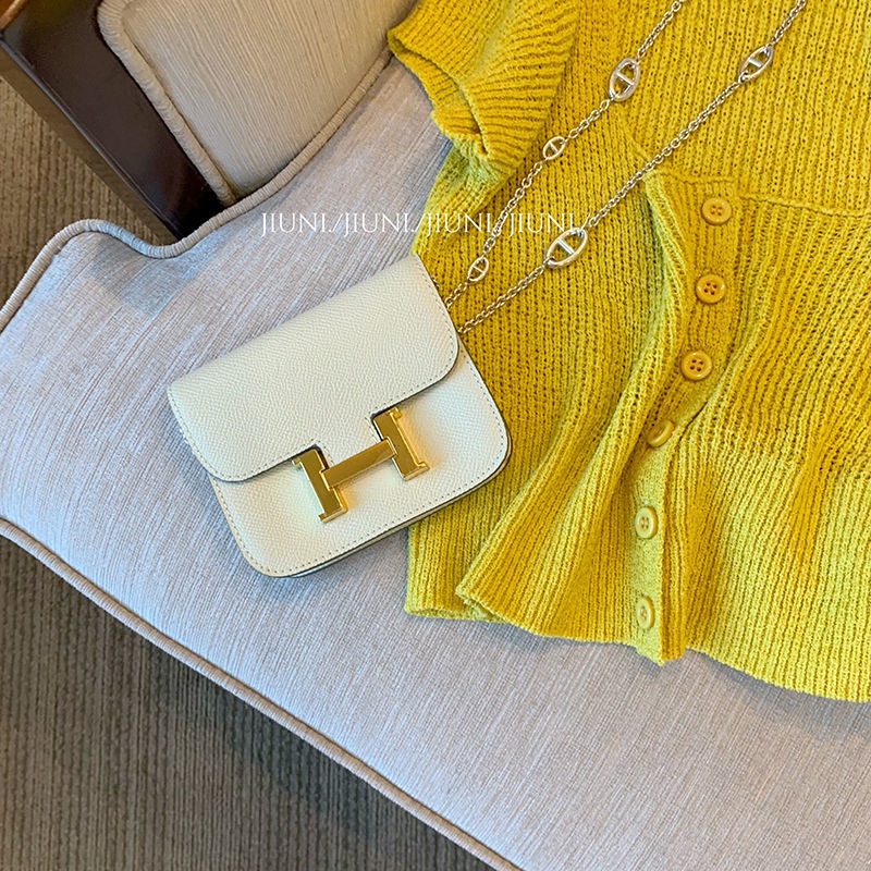 Jiashucheng Áo Sweater Chanel Cổ Vuông Ngắn Tay Màu Vàng Thời Trang Mùa Hè Cao Cấp Cho Nữ