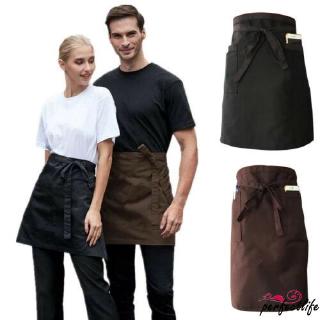 Tạp dề cotton ngắn thiết kế cột nơ cho nhân viên phục vụ
