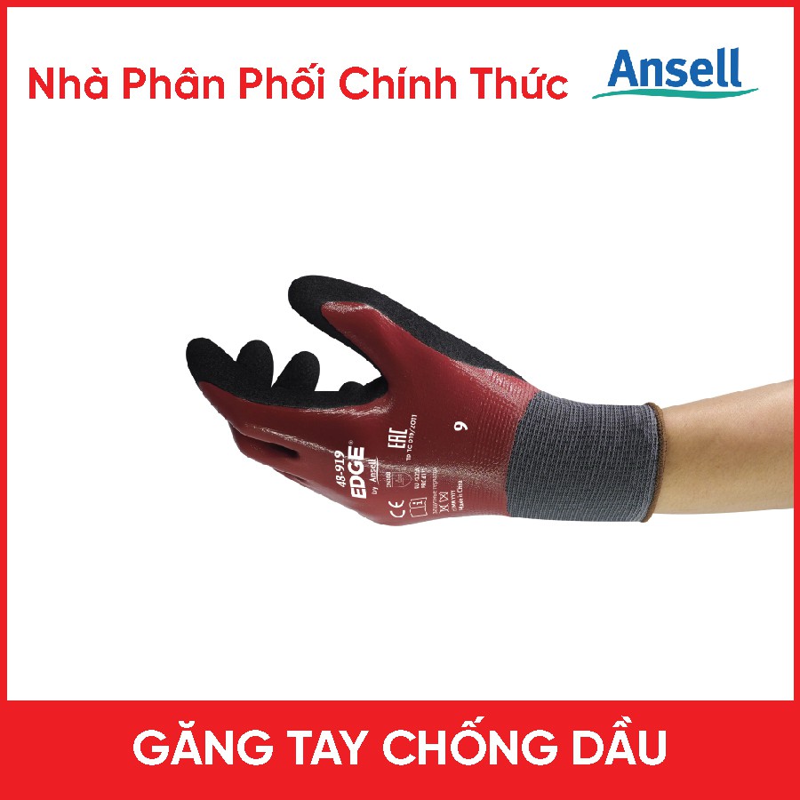 Găng Tay Chống Dầu Nhớt Làm Việc Với Máy Móc Ansell 48-919 Xuất Xứ Malaysia