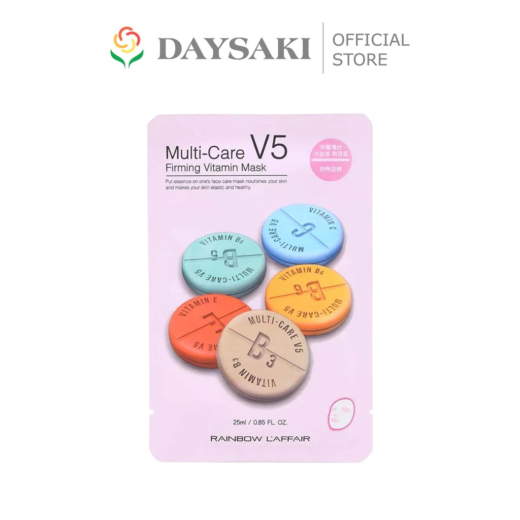 Rainbow L’affair Mặt Nạ Dưỡng Trắng Da Multi Care V5 Firming Vitamin Mask