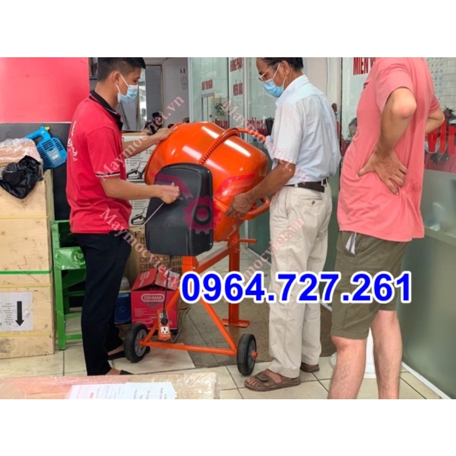 Máy trộn hồ, trộn bê tông mini MT120, ảnh thật shop tự chụp