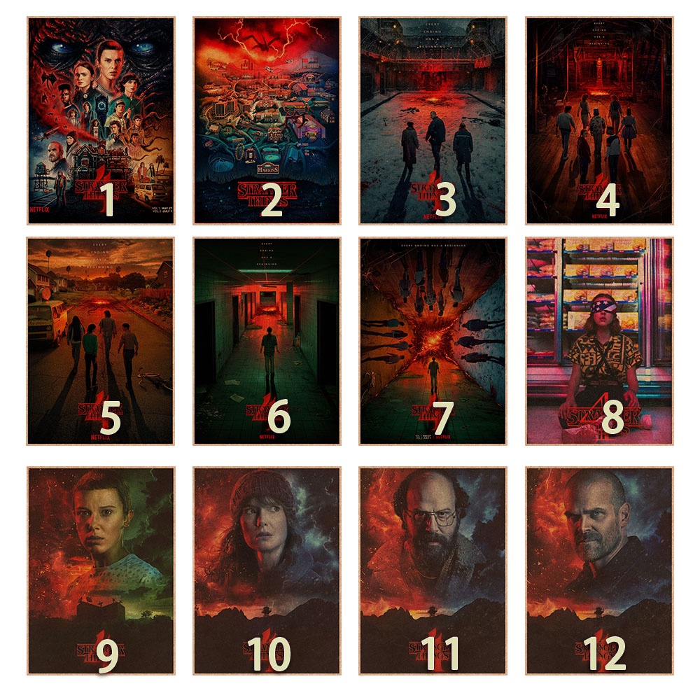 Poster Giấy kraft Treo Tường Trang Trí In Hình Phim stranger things season 4 montauk