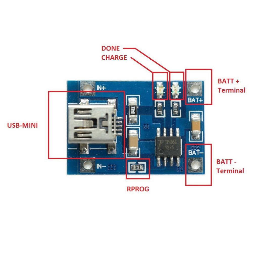 Module sạc pin lithium TP4056 1A cổng mini usb