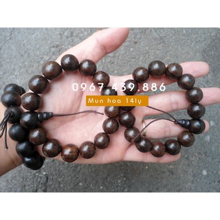 Vòng đeo tay gỗ mun hoa 14ly