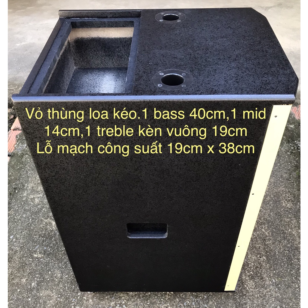 Vỏ thùng loa kéo 40cm.3way.lỗ mạch 19 x 38cm