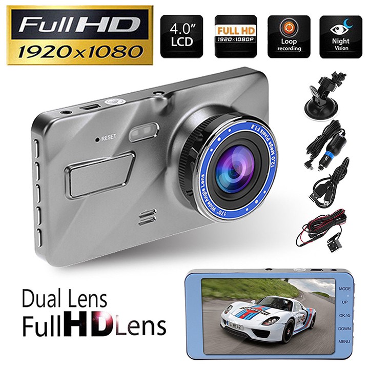 [ Tặng thẻ 0GB-32GB ] Camera hành trình ô tô trước sau Full HD 1080P, ống kính kép siêu bền | BigBuy360 - bigbuy360.vn