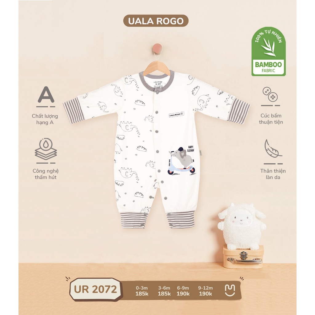Body dài tay cài giữa Uala rogo vải sợi tre