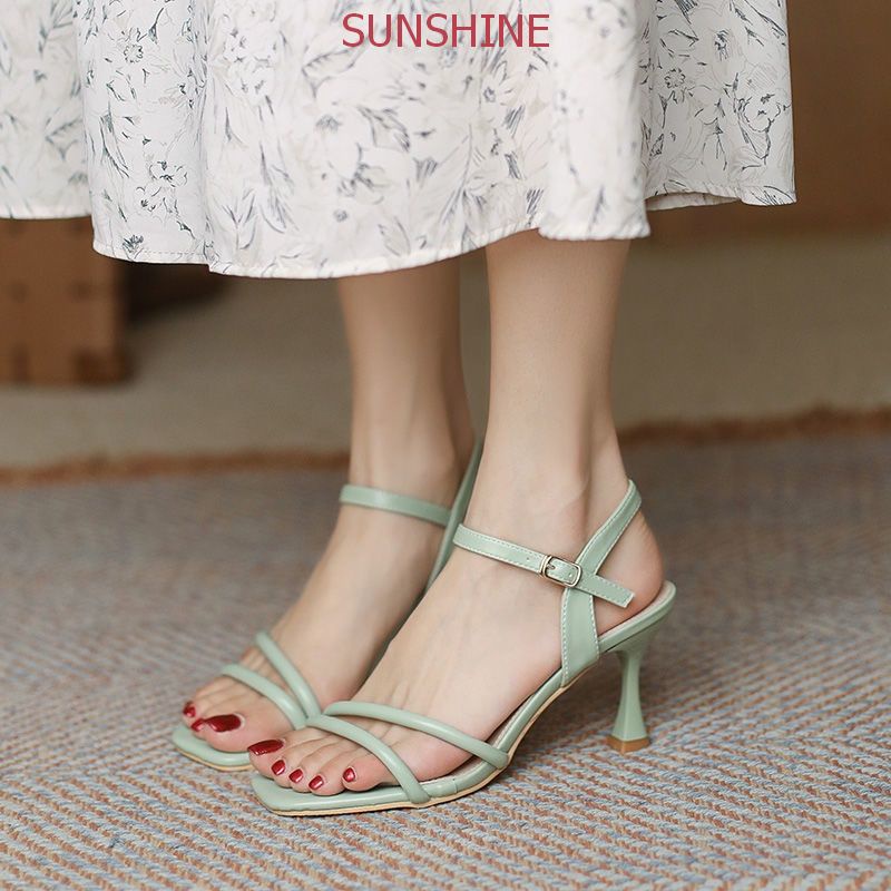 Sandal cao gót gót nhọn, giày sandal cao gót nữ 5p phong cách Hàn Quốc Sunshine Store A022
