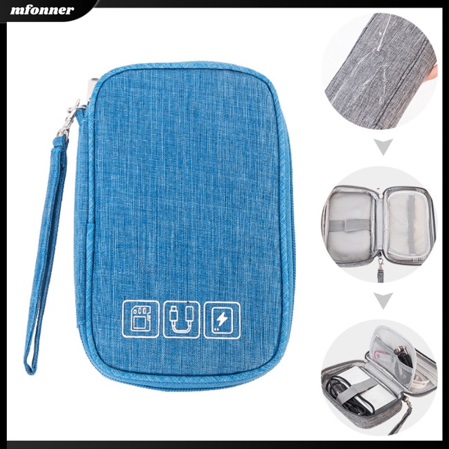Túi Đựng Đồ Điện Tử/ Cáp USB/ Tai Nghe Chống Thấm Nước Tiện Dụng Mang Theo Du Lịch