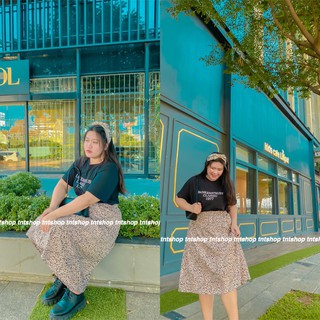 SET ÁO THUN + CHÂN VÁY LỤA DÀI HỌA TIẾT DA BEO [ TNT Shop Bigsize 60kg - 90kg ] Ảnh thật 100%