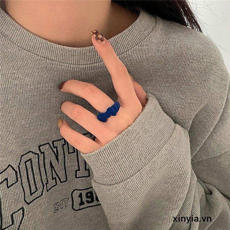 Nhẫn đeo ngón tay dạng hở điều chỉnh được kích thước thiết kế nơ nhiều màu sắc tùy chọn thời trang dành cho nữ