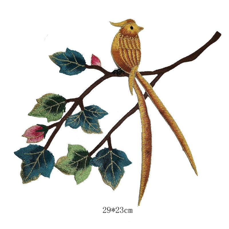 Set 2 Miếng Vá Quần Áo Hình Chim Và Hoa