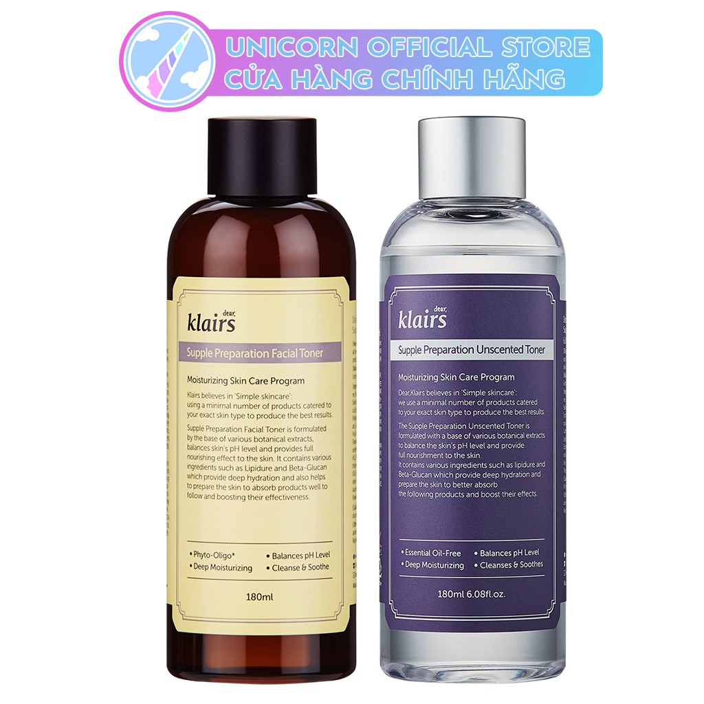 Nước Hoa Hồng Cấp Ẩm, Giảm Viêm Klairs Supple Preparation Toner 180ml