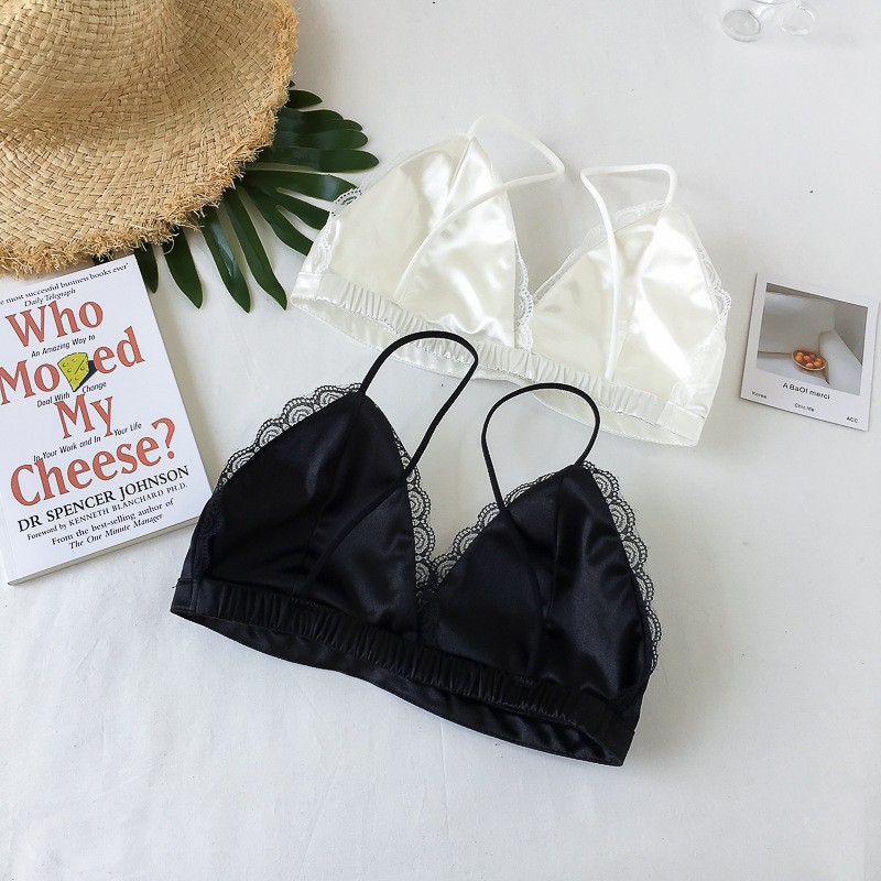 Áo Bra Satin Viền Ren