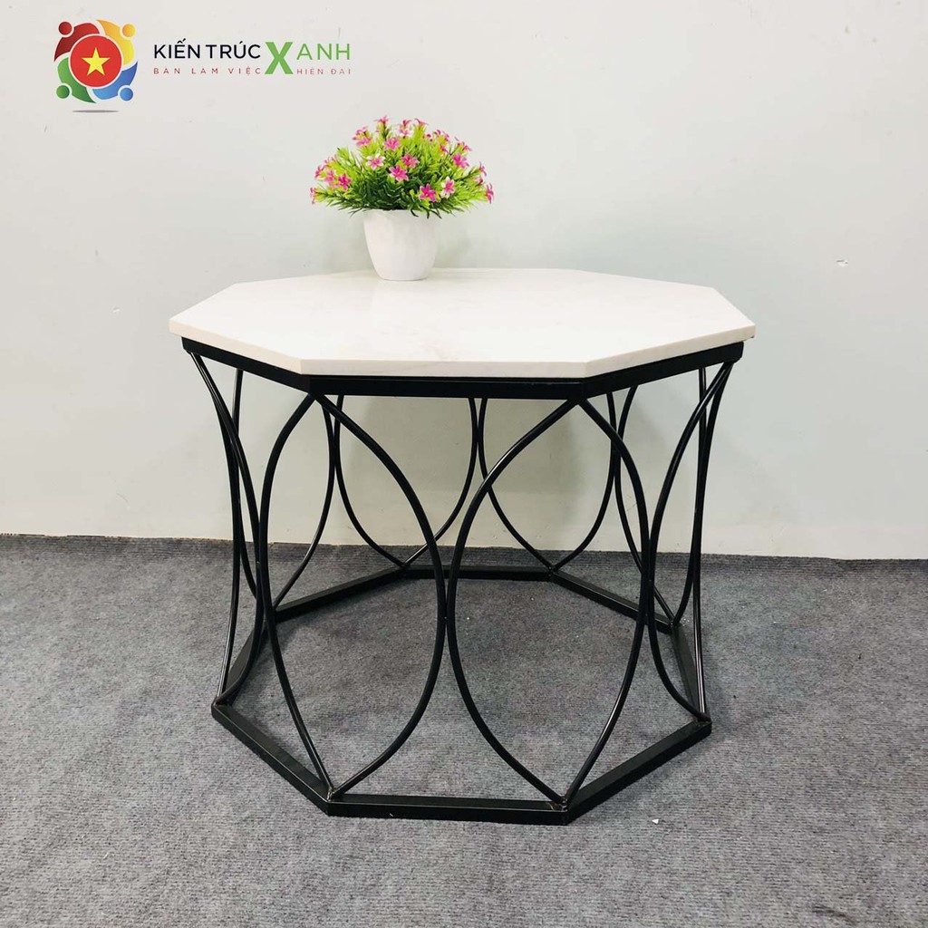 Bàn sofa bát giác hoa văn , mặt đá dày 14mm