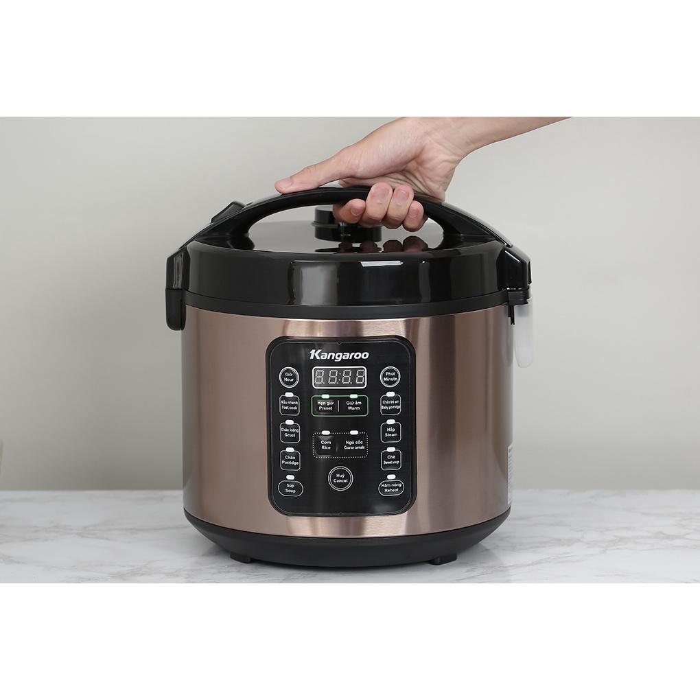 Nồi cơm điện tử Kangaroo KG18DR6 1.8 lít 700W lòng nồi chống dính - Chính hãng BH 12 tháng