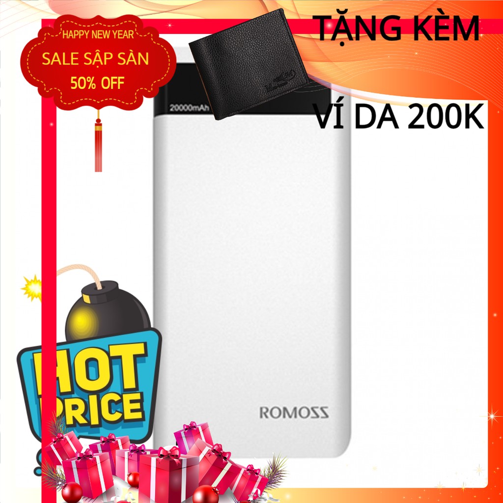 🎉Romoss 20000mAh Sense 6P Pin Sạc Dự Phòng Cao Cấp Màn Hình Hiển Thị Thông Minh