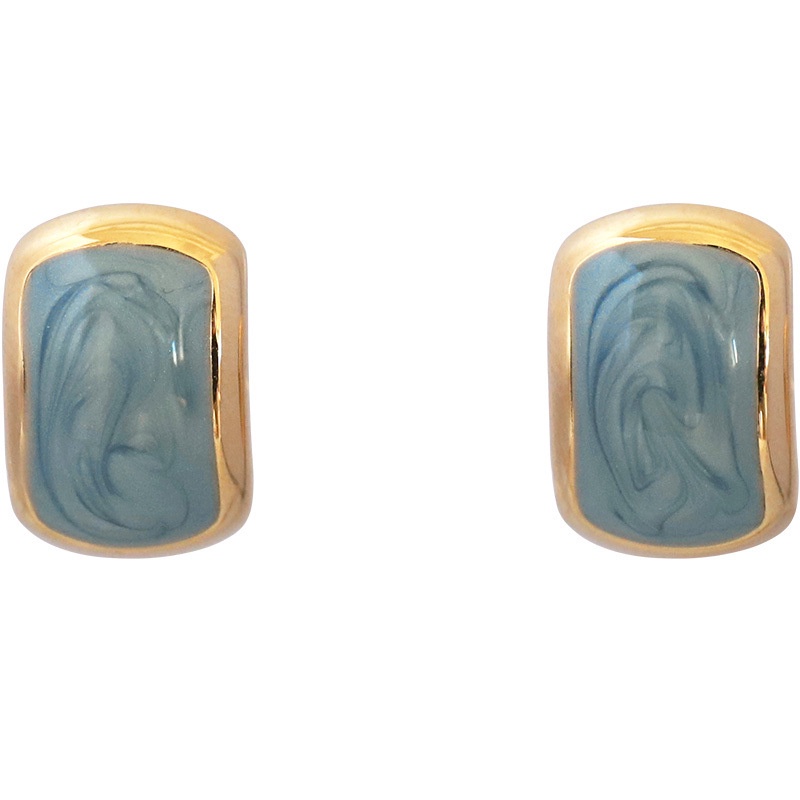 [Giao hàng trong vòng 24 giờ] Bông Tai Mạ Bạc 925 Thiết Kế Đơn Giản Phong Cách retro Pháp Hợp Thời Trang