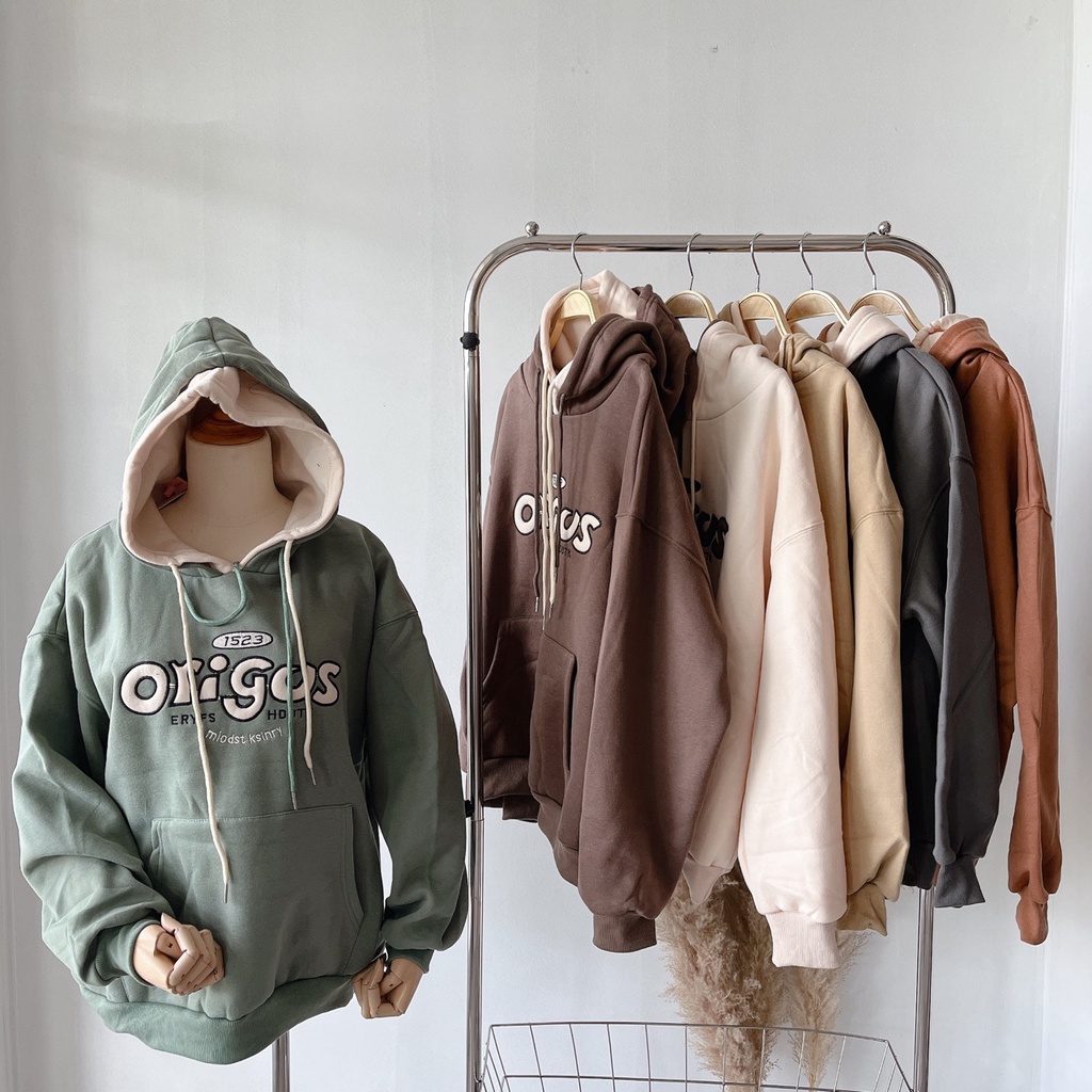 Áo Khoác Hoodie  Có Mũ Chữ Thêu ORIGOS Tay Dài Kiểu  | Smide Clothing