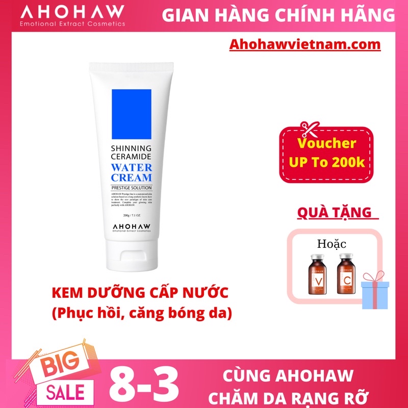 [Chính hãng]Kem dưỡng cấp nước, căng bóng AHOHAW - SHINNING CERAMIDE WATER CREAM