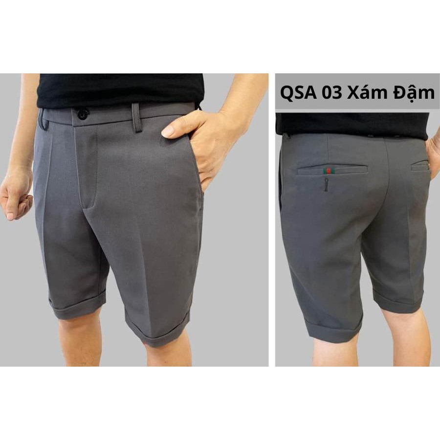 Quần short âu Hàn Quốc cao cấp chất vải tuyết mưa, co giãn 4 chiều dáng ôm body chống nhăn tuyệt đối(QSAT)