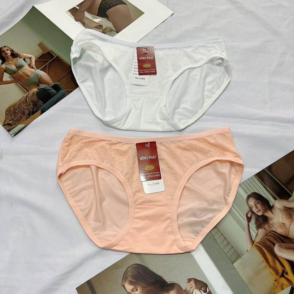 Quần lót nữ thun lạnh trơn cao cấp 2105 cạp thấp lưng chất liệu mềm mịn thoáng mát size 40kg-55kg