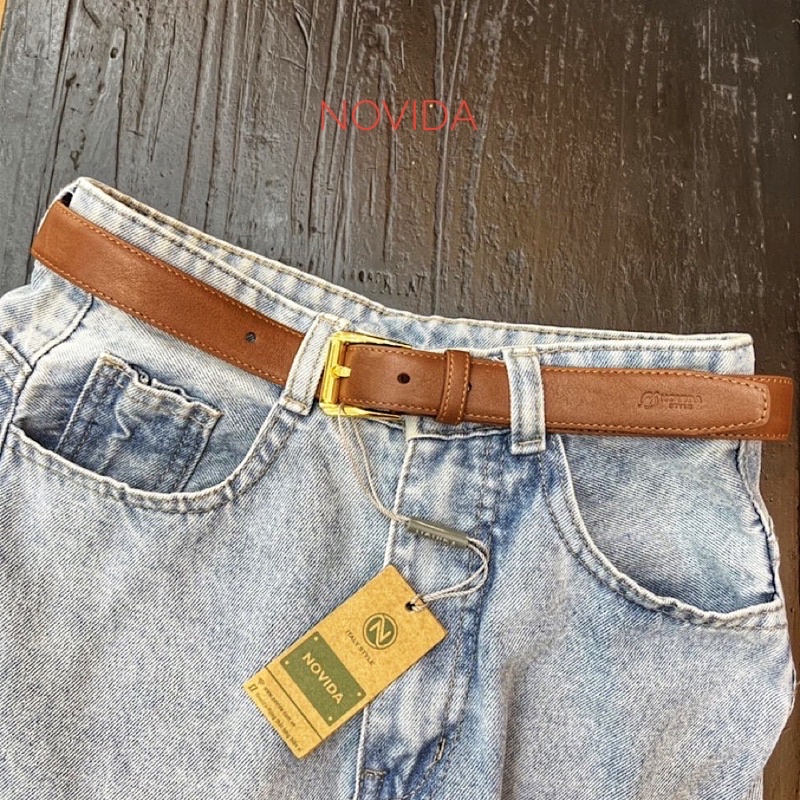 Dây Thắt Lưng Nữ Da Bò Cao Cấp, Dây Nịt Nữ Da Thật Chính Hãng Novida