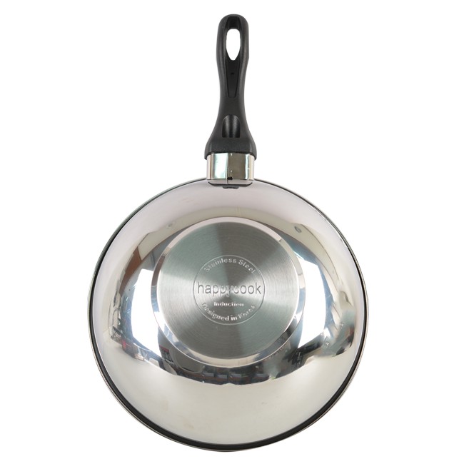 [Mã BMBAU50 giảm 7% tối đa 50K đơn 99K] Chảo Sâu Inox Chống Dính Đáy Từ Happycook 28cm HLWP-28IH