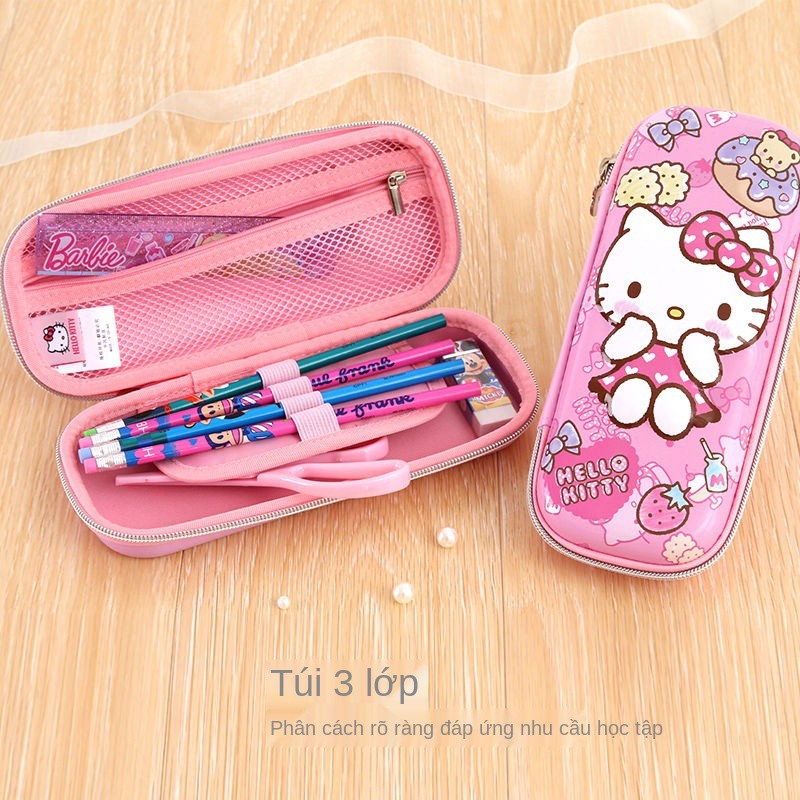 Hộp đựng bút chì cô gái Hello Kitty KT mèo cho học sinh tiểu và trung đa chức năng dễ thương miễn phí vận chuyển