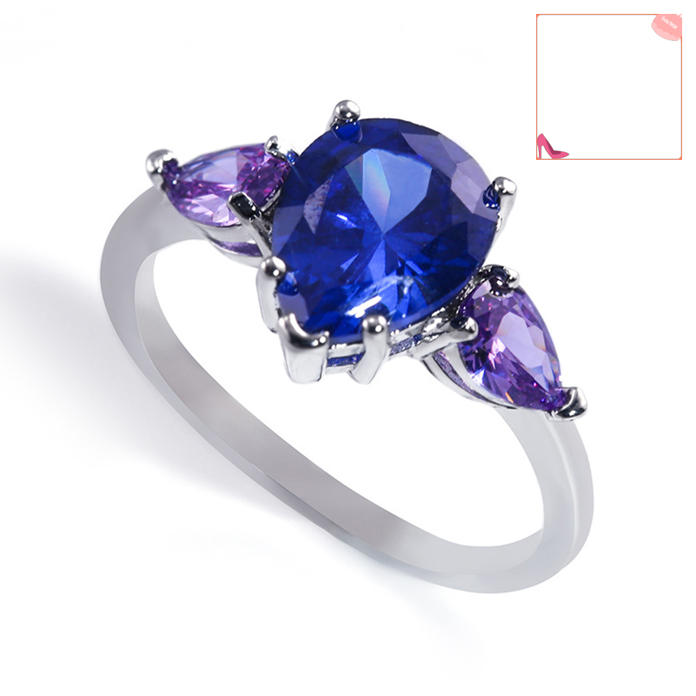 Nhẫn Đính Đá Sapphire Nhân Tạo Thời Trang Cho Nữ