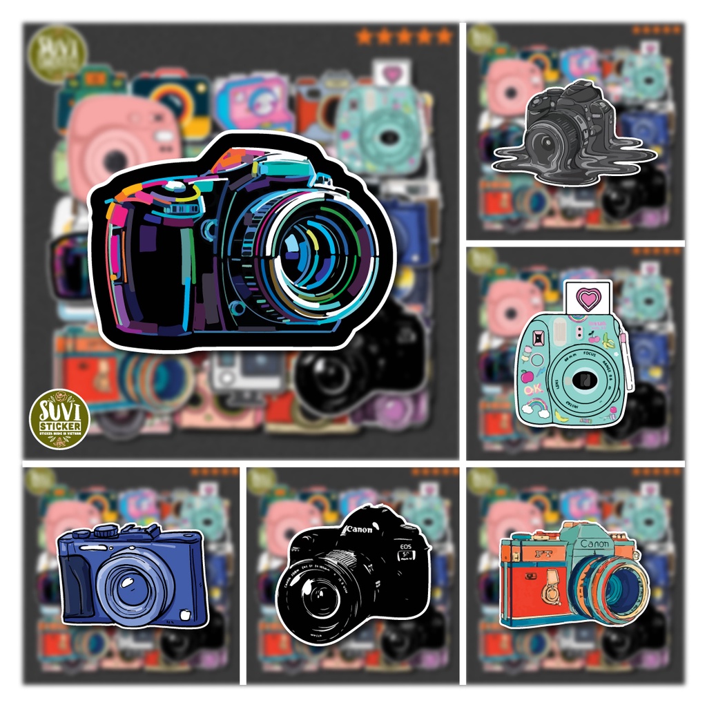 50 Sticker Camera Máy ảnh chống nước sticker dán laptop, điện thoại, đàn guitar, mũ bảo hiểm, vali. MSP: NS61