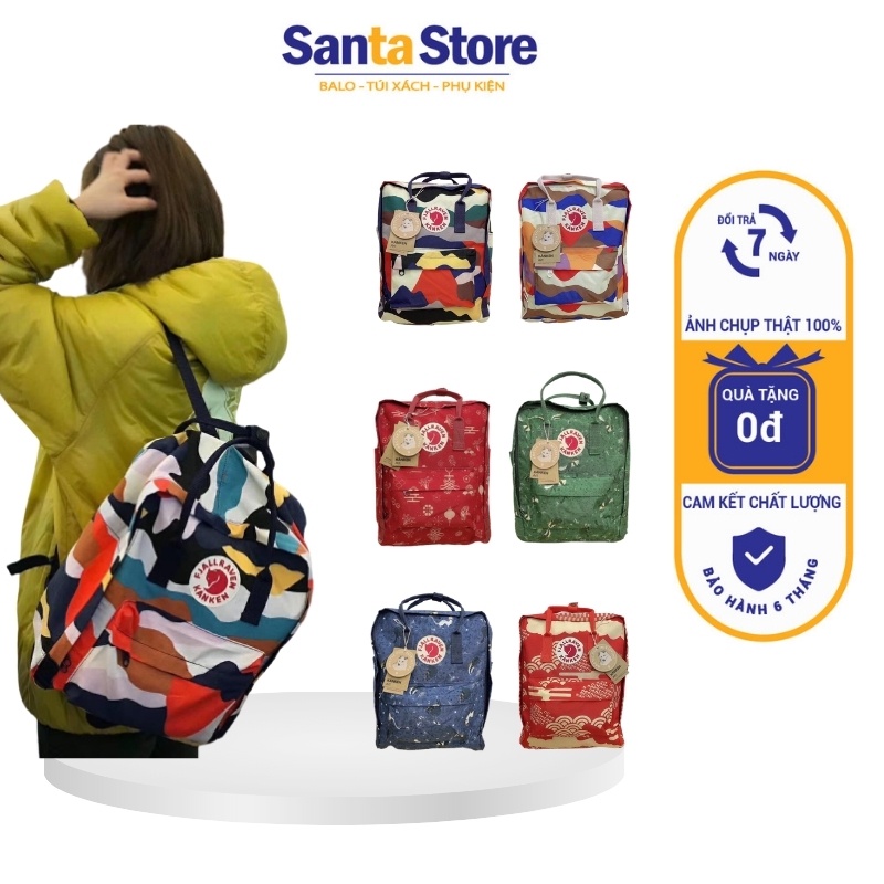 Balo thời trang Kan.ken cho nữ đi học SANTA STORE KKART thời trang ulzzang Hàn Quốc vải họa tiết chống nước cao cấp